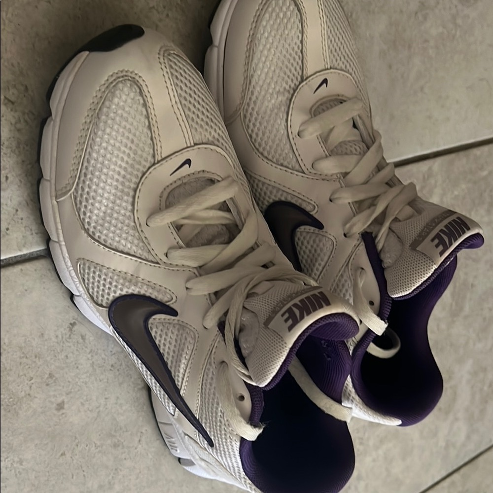 Nike White and Purple Sneakers